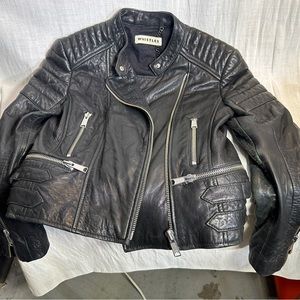 WHISTLES leather motorcycle jacket black